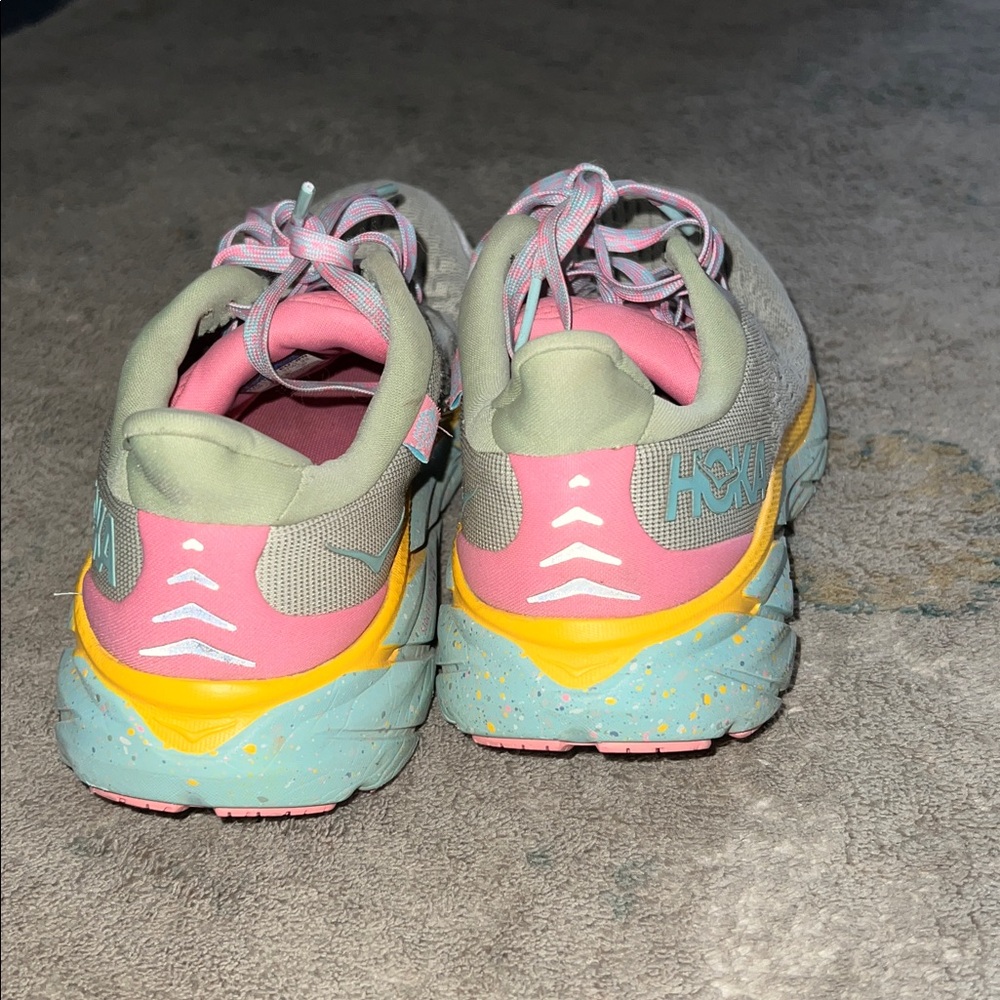 Free people Hoka Athletic Shoes Beige Pink Yellow - Picture 3 of 4